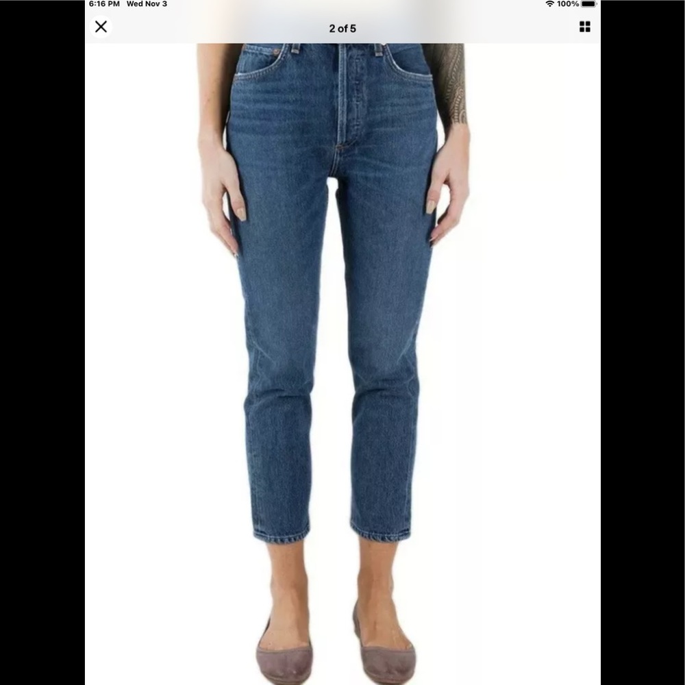 Agolde  Riley high rise straight cropped jeans 28